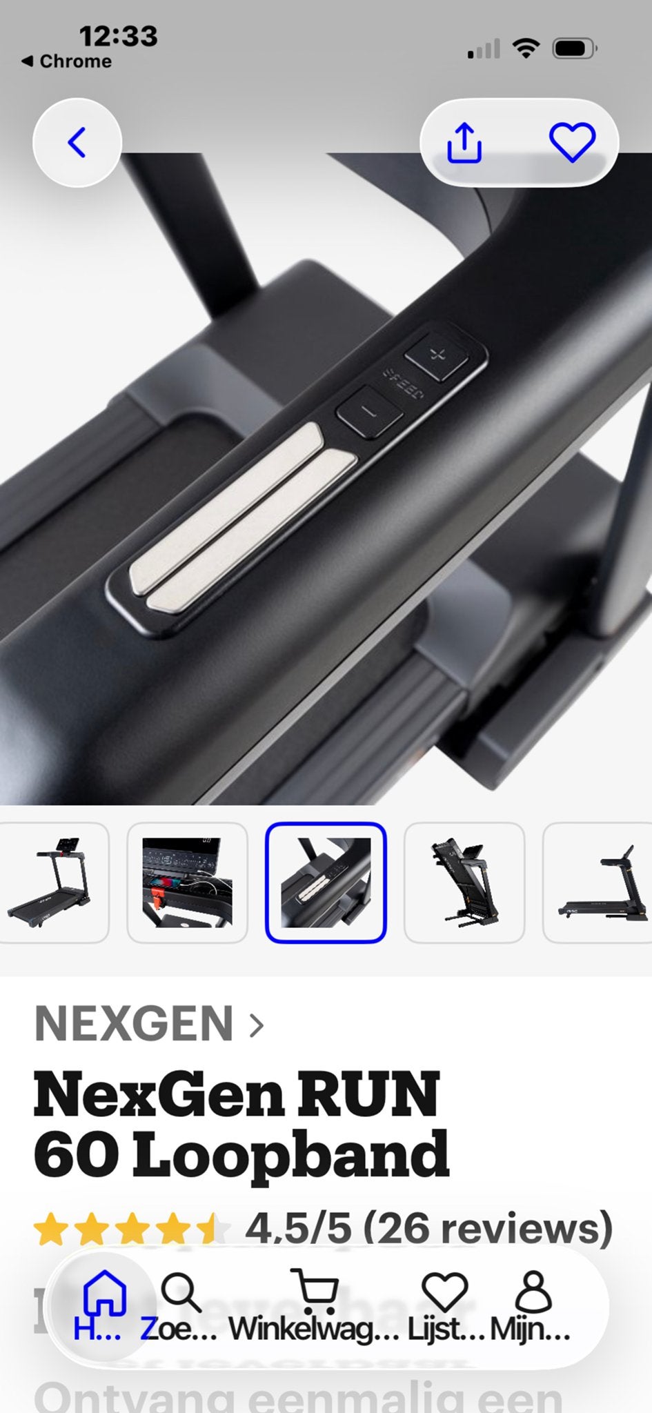 NexGen RUN 60 Loopband - Krachtige en Complete Trainer, Ophalen, Nieuw, Metaal, Loopband
