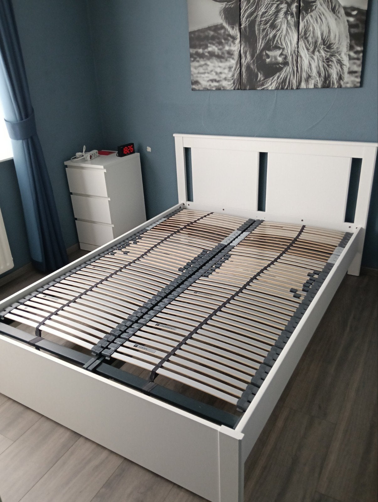 wit ledikant met lattenbodems, Ophalen, Gebruikt, Wit, Tweepersoons