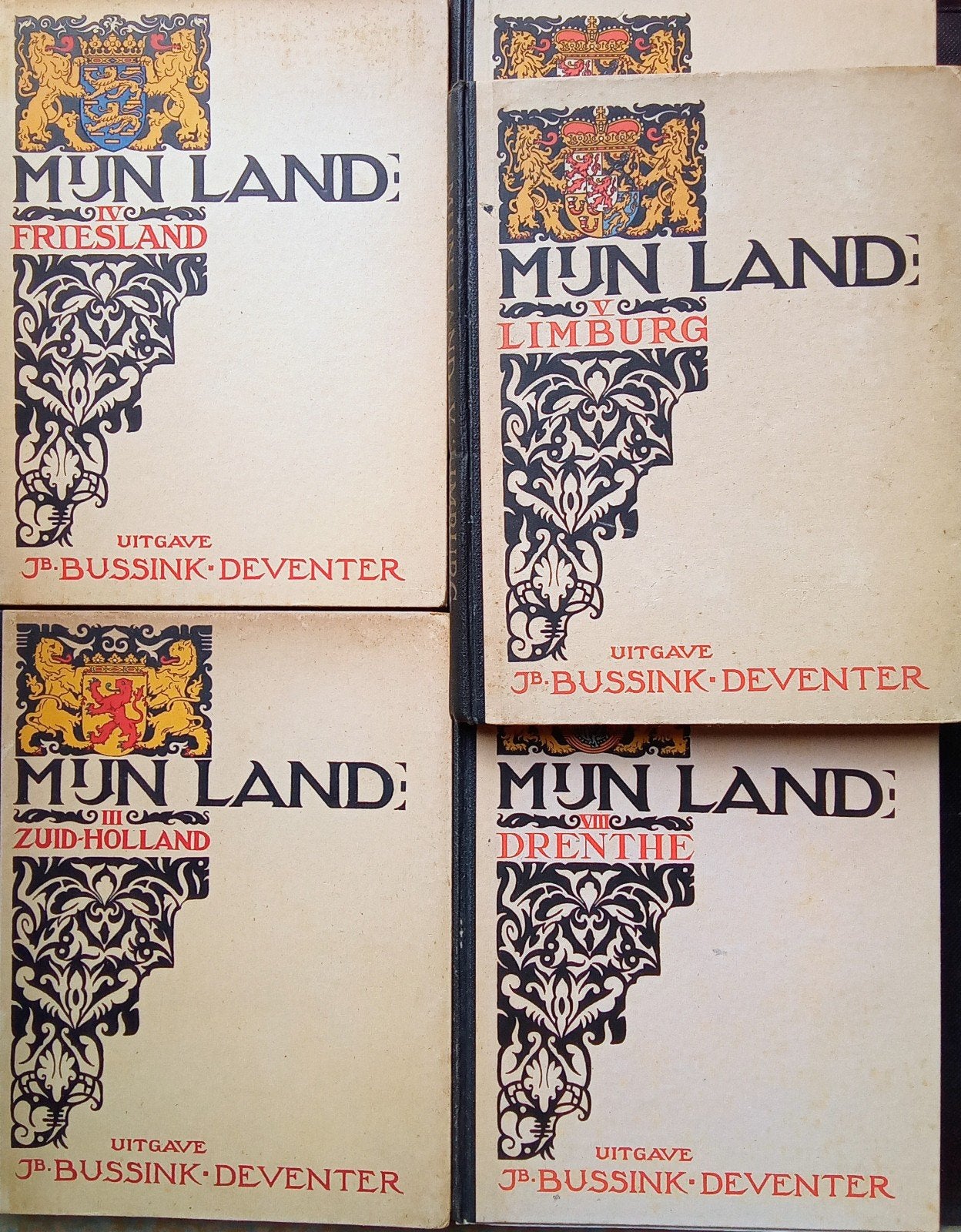 4 x Bussink Deventer plaatjesalbums 'Mijn Land' (1927-37), Ophalen of Verzenden, Gelezen