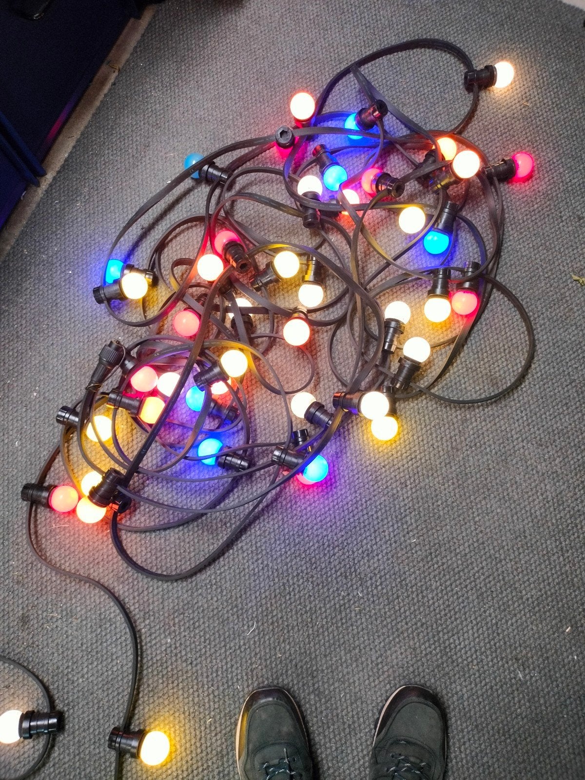 Gekleurde Feestverlichting - 24.5m en 50 fit., Ophalen, Kunststof, Minder dan 50 watt, Netvoeding