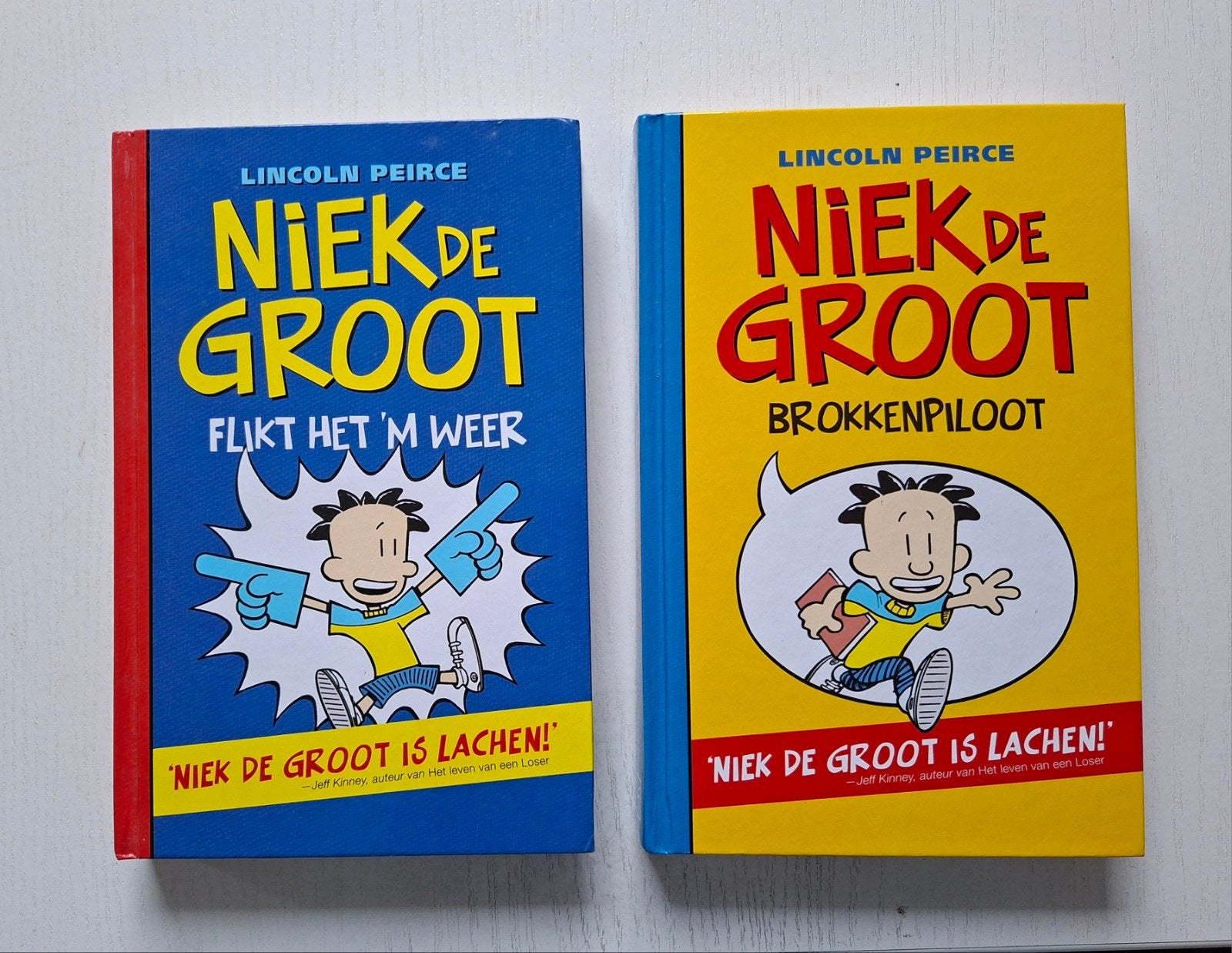 Niek de Groot Boeken: Flikt het 'm weer & Brokkenpiloot, Ophalen of Verzenden, Zo goed als nieuw, Lincoln Peirce, Fictie