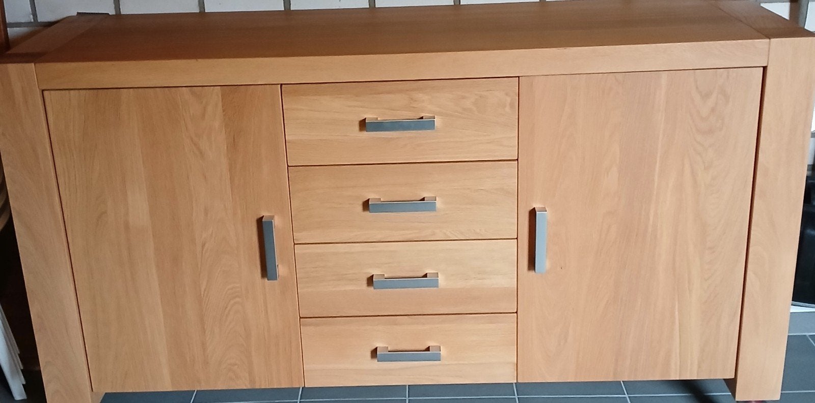 Mooie massief eiken dressoir(Nieuwstaat), Ophalen, Met deur(en), 150 tot 200 cm, Eikenhout