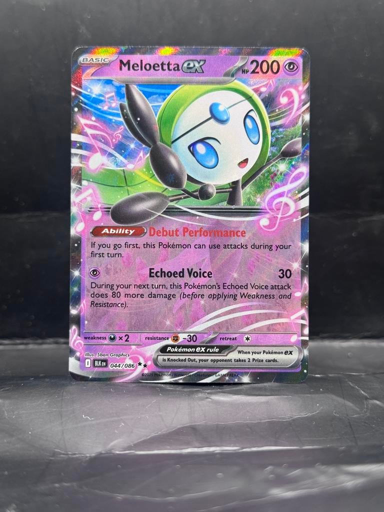 Pokemon Black Bolt - Meloetta ex 044/086, Hobby en Vrije tijd, Verzamelkaartspellen | Pokémon, Zo goed als nieuw, Ophalen of Verzenden
