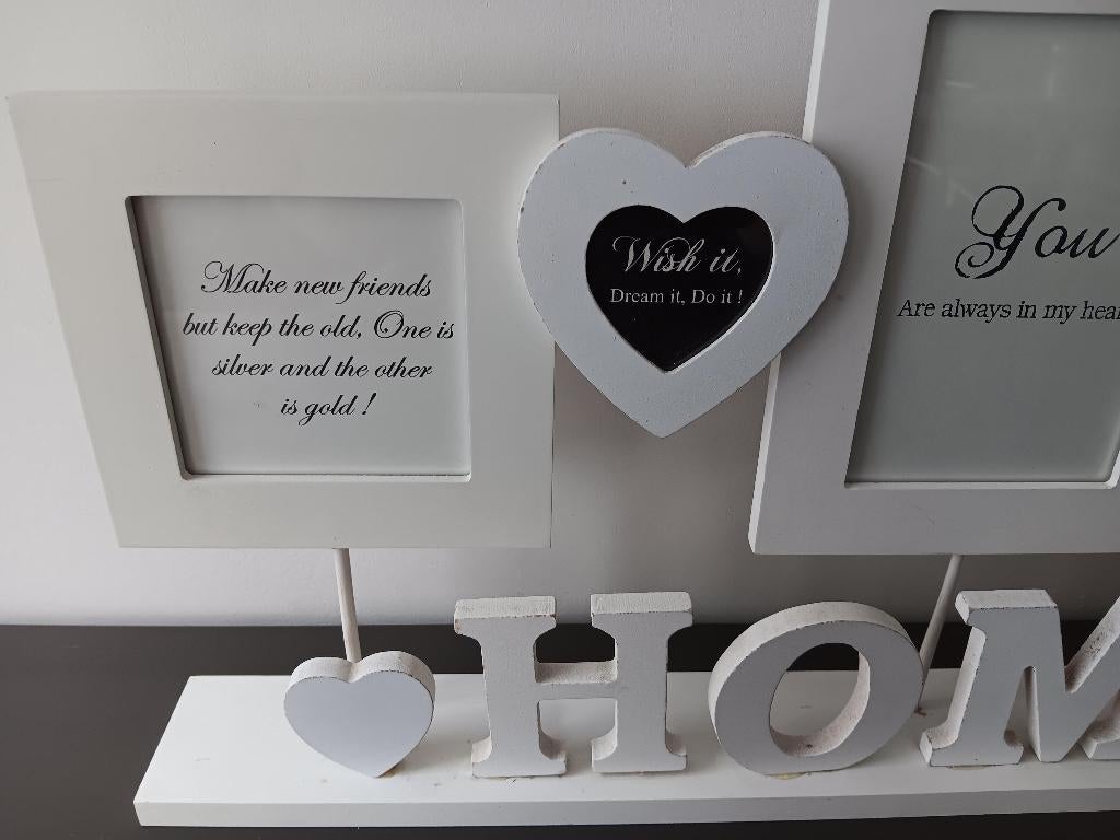 Houten fotolijst collage HOME wit landelijke stijl, Ophalen of Verzenden, Gebruikt