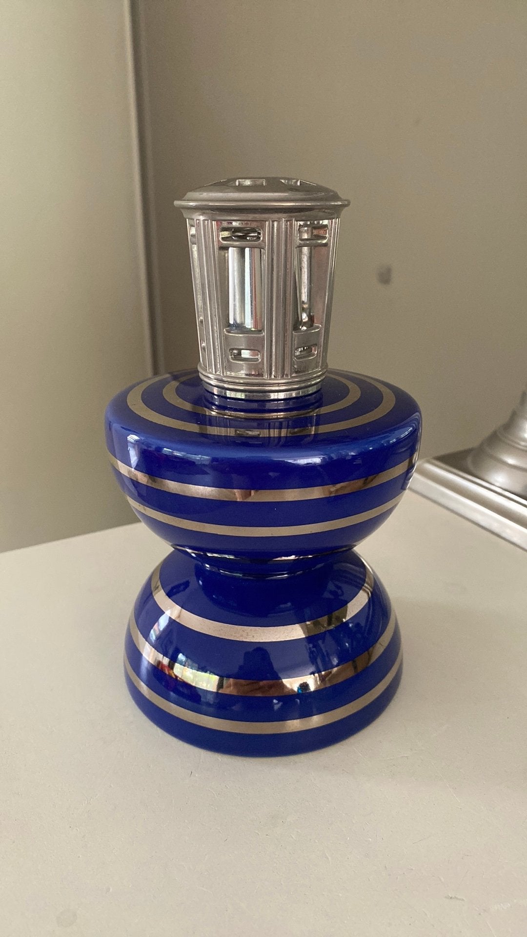 Lampe Berger blauw/zilver, Ophalen, Gebruikt