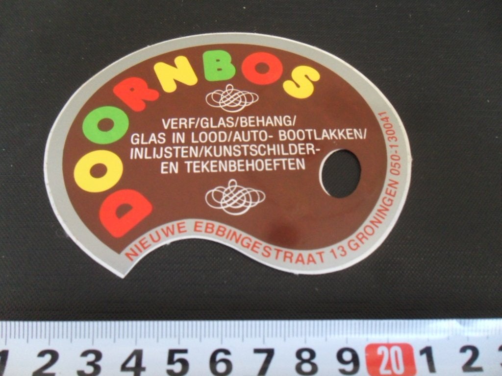 sticker groningen DOORNBOS verf glas behang lak *, Ophalen of Verzenden, Zo goed als nieuw
