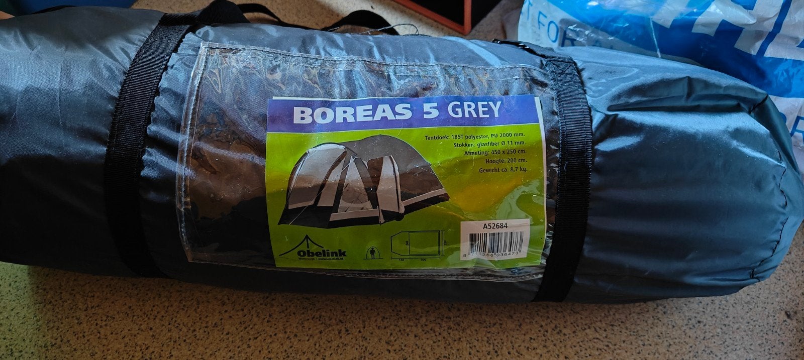 Obelink Boreas 5 Grey Tent - 5-persoons koepeltent, Ophalen, Zo goed als nieuw