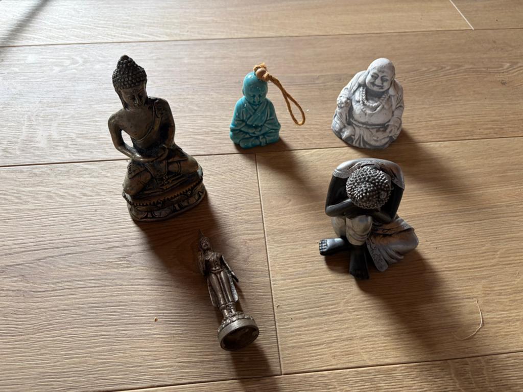 5 boeddha beeldjes, Ophalen