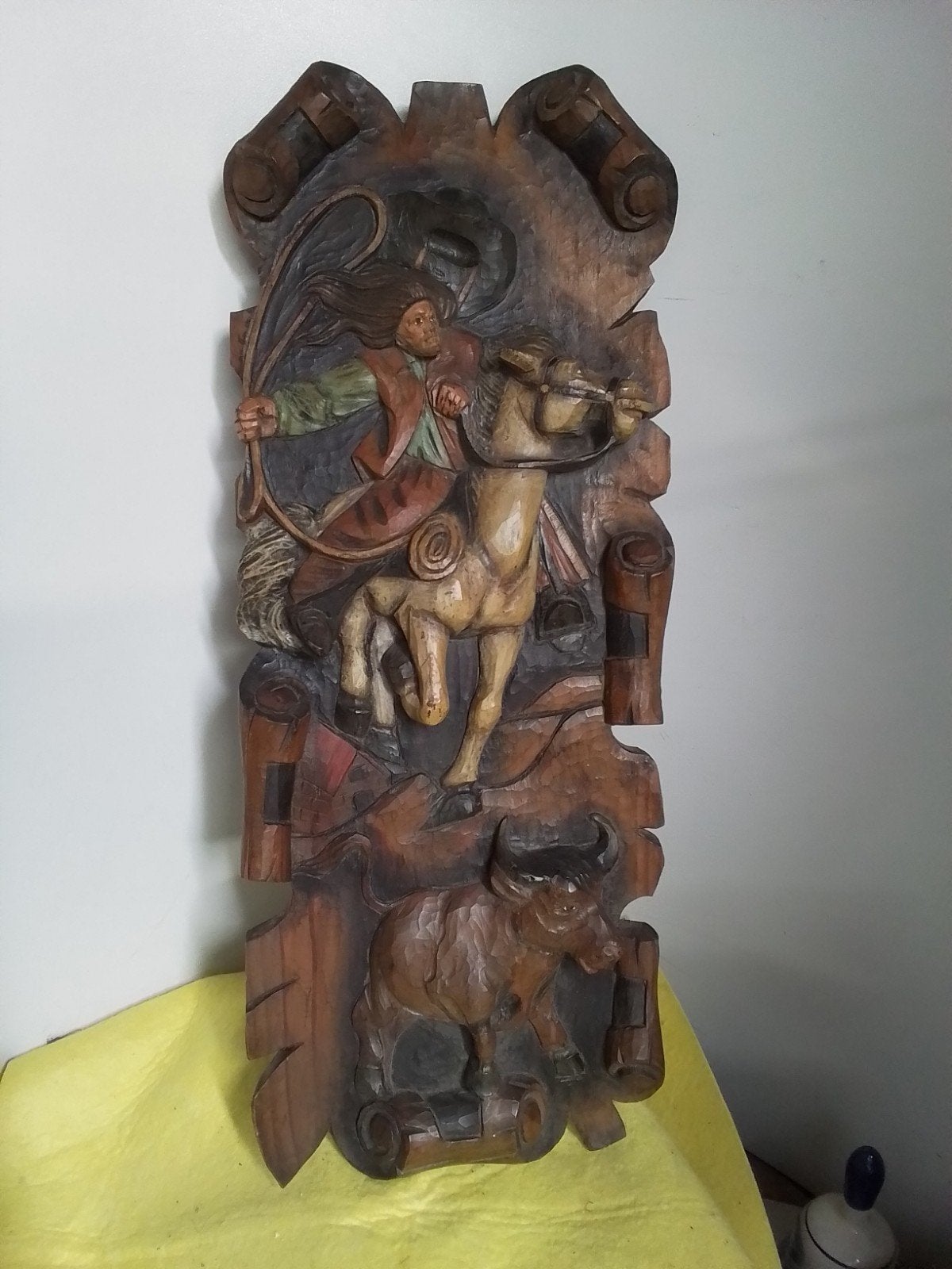10901) mooi groot a tien wandpaneel Santiago Apostel Matamor, Ophalen of Verzenden