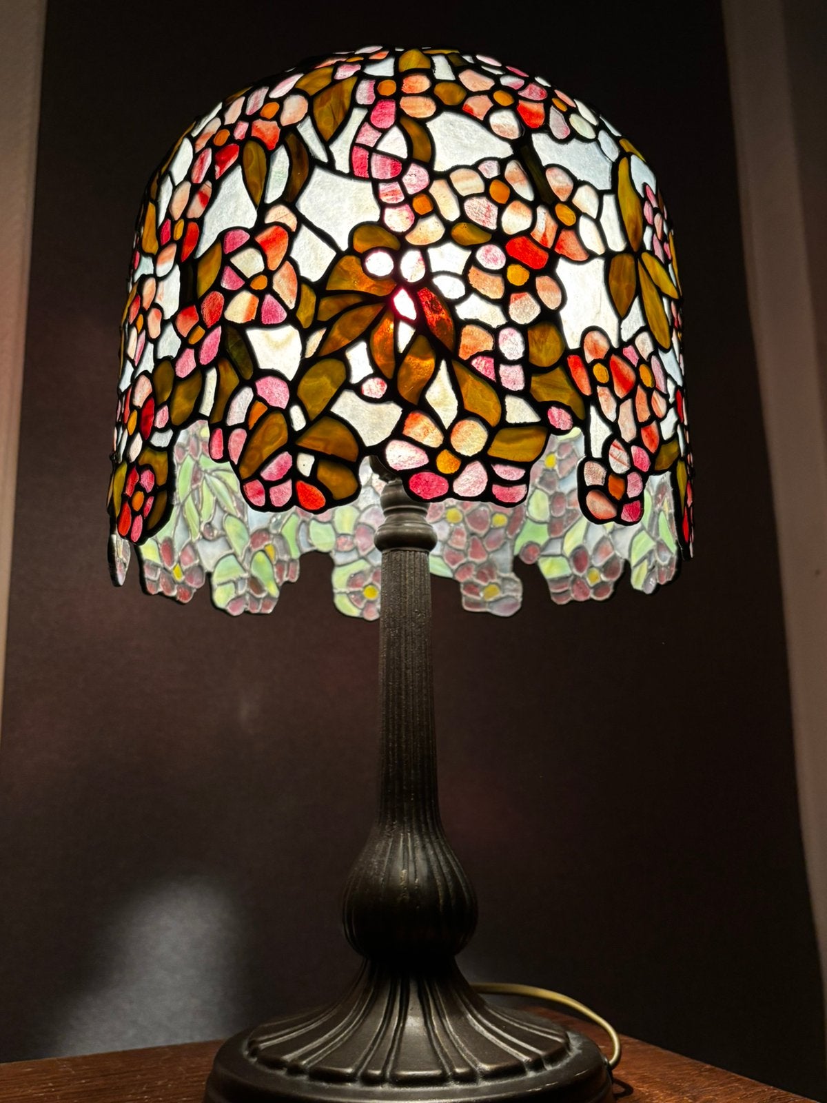 Tiffany lamp tafellamp glas in lood, Huis en Inrichting, Tiffany lamp, Ophalen of Verzenden, Design, Glas