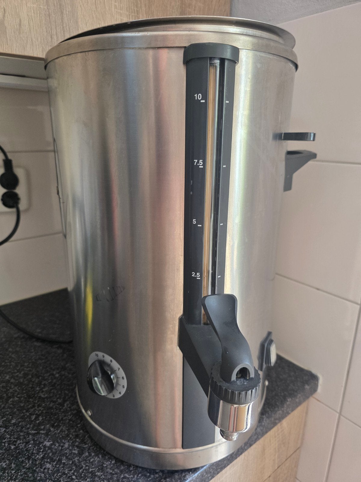 RVS waterkoker dubbelwandig 10 liter, 2 liter of meer, Ophalen of Verzenden, Gebruikt, Rvs