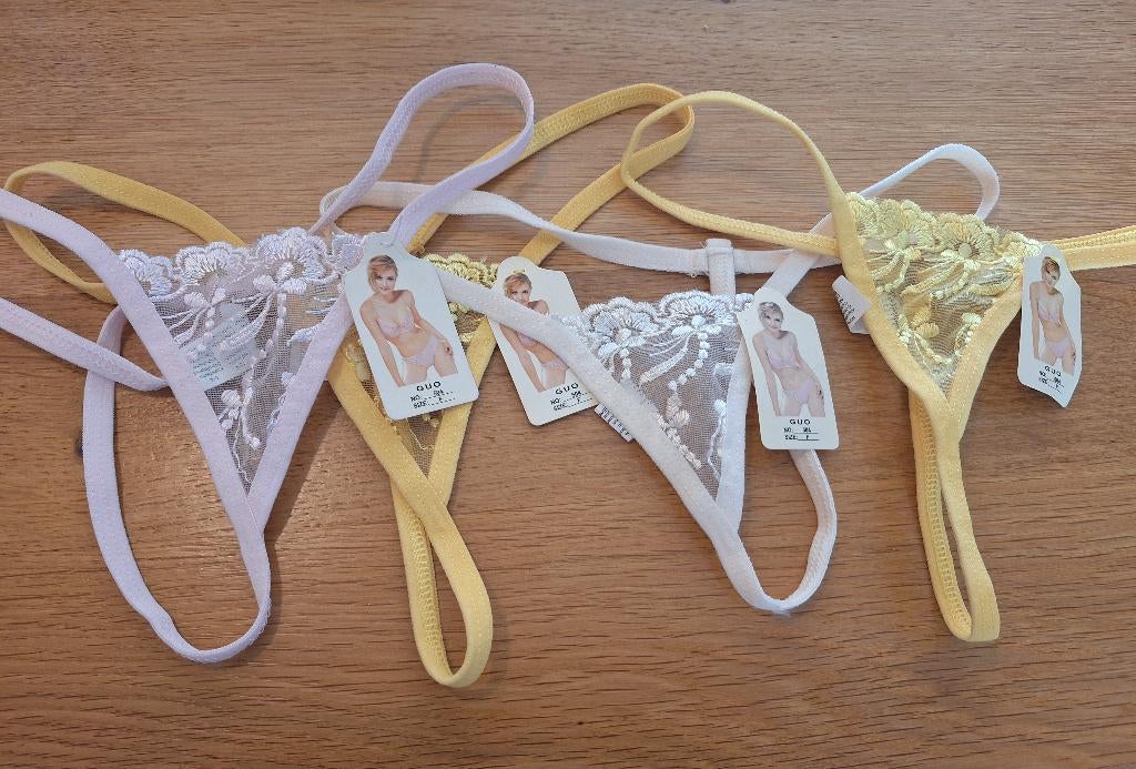 4 mini strings, Kleding | Dames, Ondergoed en Lingerie, String, Overige kleuren, Verzenden