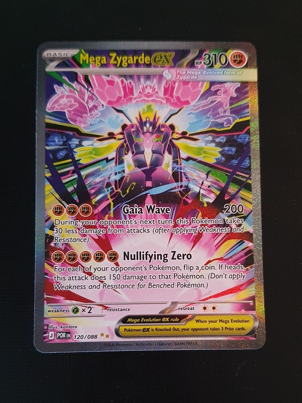 Mega Zygarde EX Pokémon Kaart 120/088, Hobby en Vrije tijd, Verzamelkaartspellen | Pokémon, Ophalen of Verzenden, Zo goed als nieuw