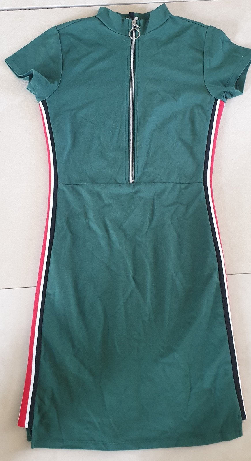 Coolcat groen stretch zomerjurkje maat 6 met streep, Kleding | Dames, Ophalen of Verzenden, Coolcat, Maat 34 (XS) of kleiner, Gedragen