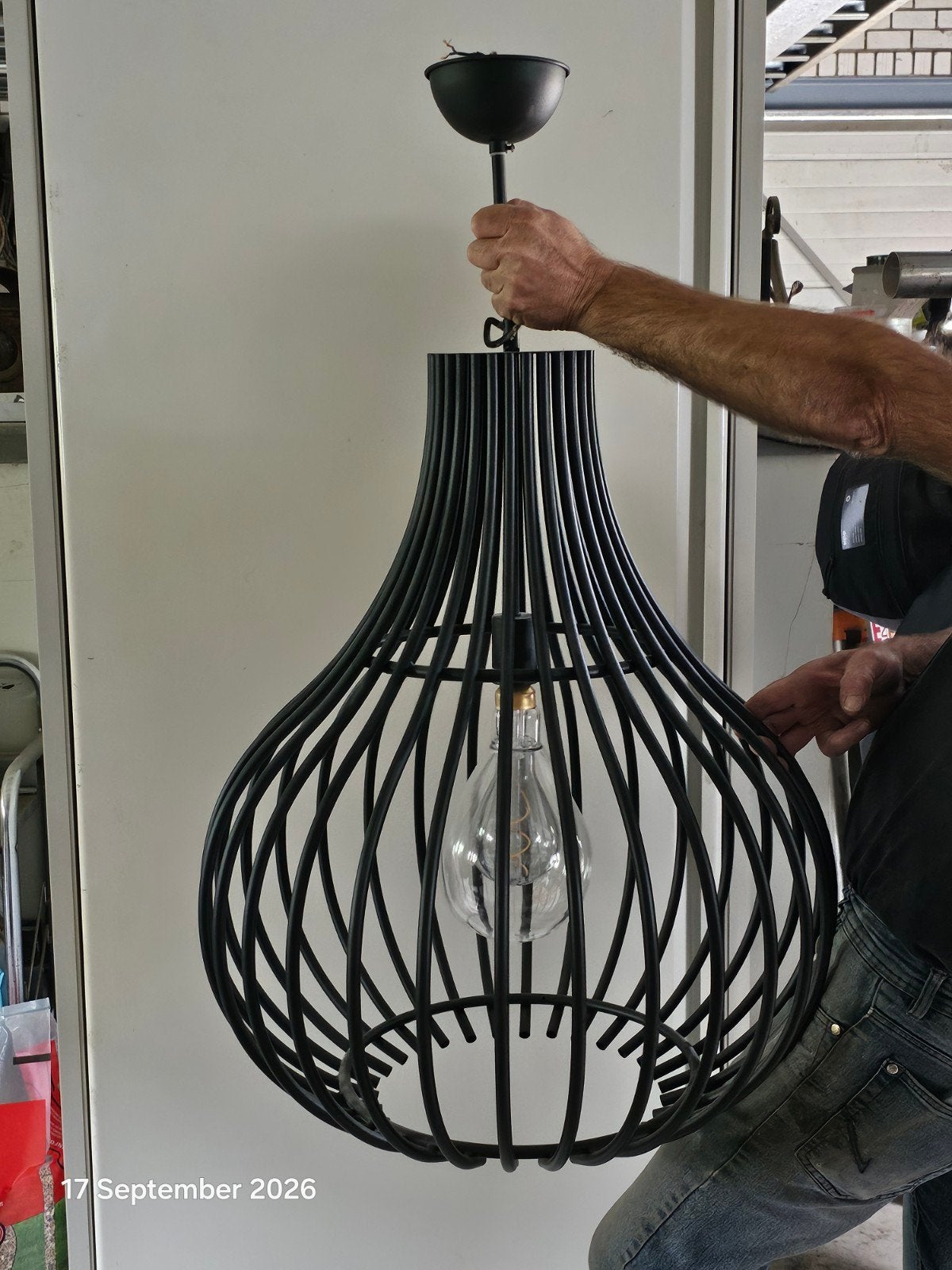Chericoni Goccia zwarte hanglamp - 60cm diameter, Ophalen, Gebruikt, Modern, Industrieel, E27 (groot)