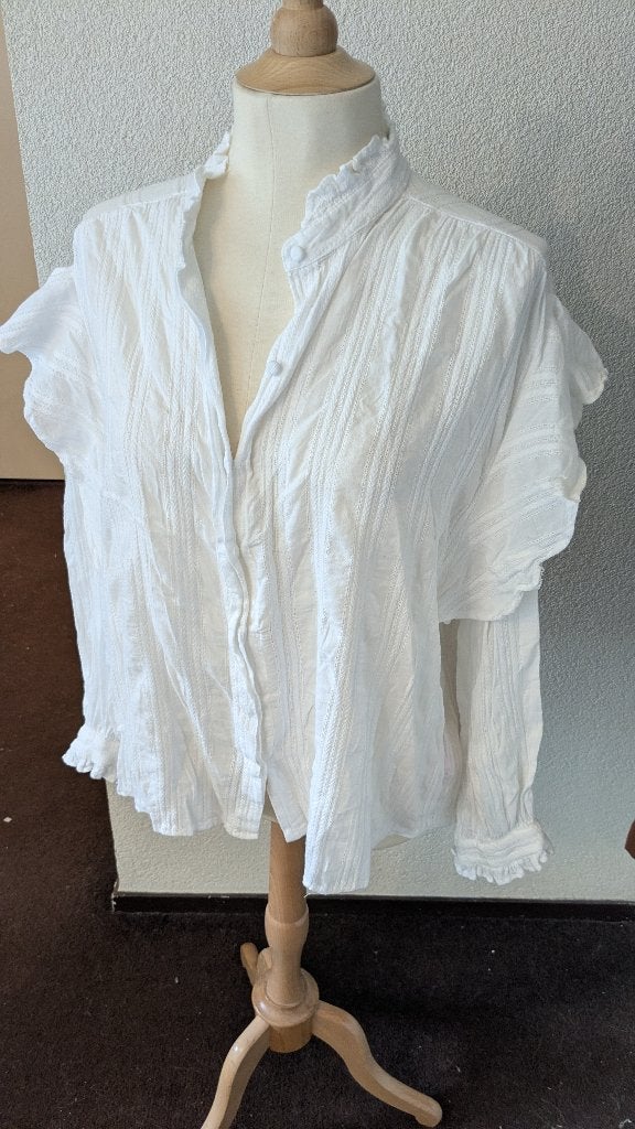 Broderie blouse - LOAVIES - XL, Verzenden, Wit, Maat 46/48 (XL) of groter, Loavies