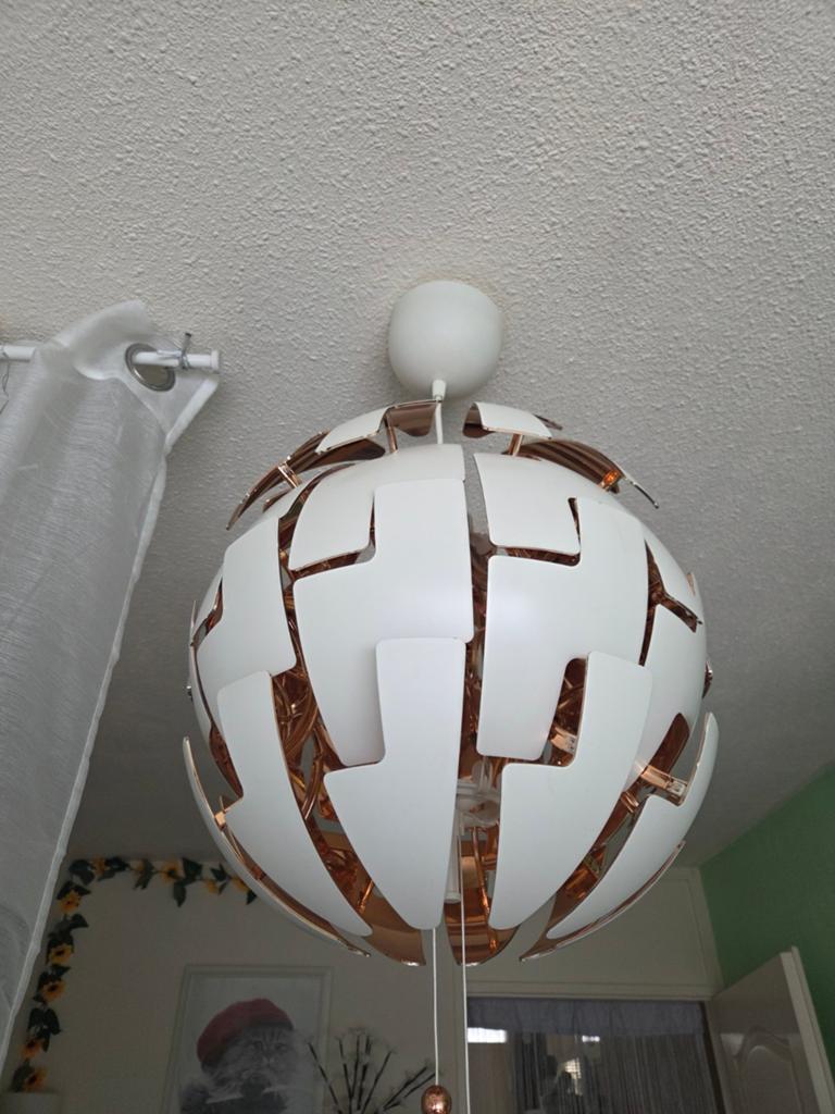 Ikea plafondlamp wit, Ophalen, Kunststof, Gebruikt, Minder dan 50 cm