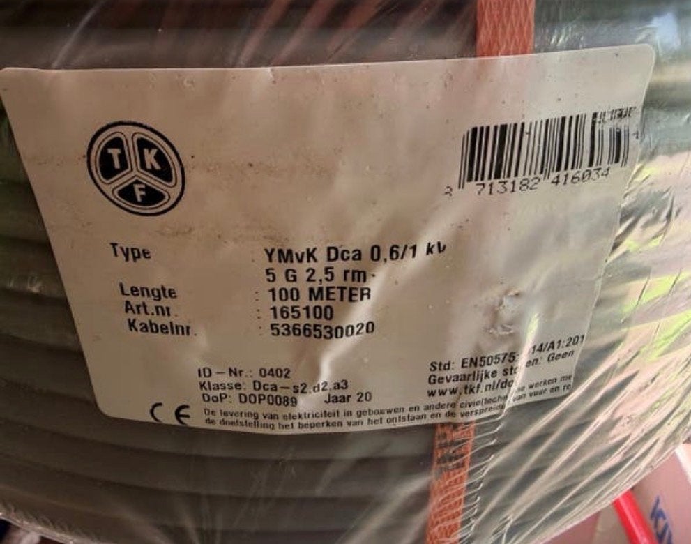 YMvK Dca 5G2,5 kabel - 100 meter, Ophalen, Nieuw, Overige merken, Kabel of Snoer