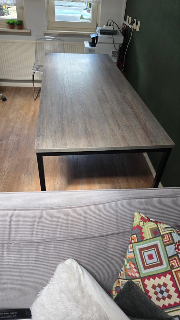 Grote bureautafel 200*80 cm  houtlook en metalen frame, Huis en Inrichting, Bureaus, Ophalen, Zo goed als nieuw, 200 cm, 80 cm