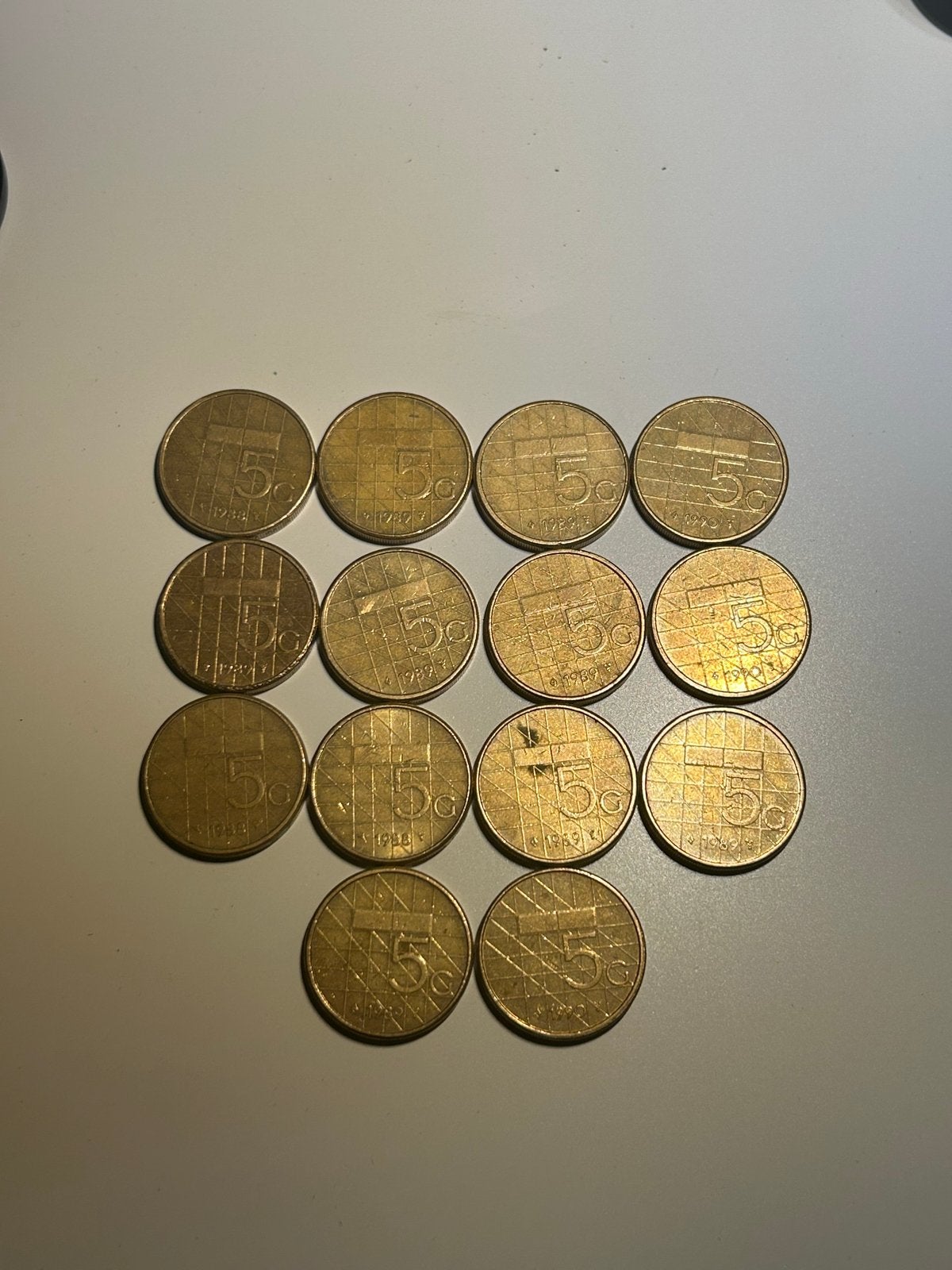 14x 5 Gulden munten: 3x 1988, 8x 1989, 3x 1990, Ophalen of Verzenden, Koningin Beatrix, 5 gulden, Setje