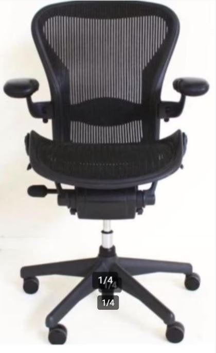 Herman Miller Aeron Type C Bureaustoel Grafiet met Lumbar, Zwart, Ophalen of Verzenden, Zo goed als nieuw, Nvt