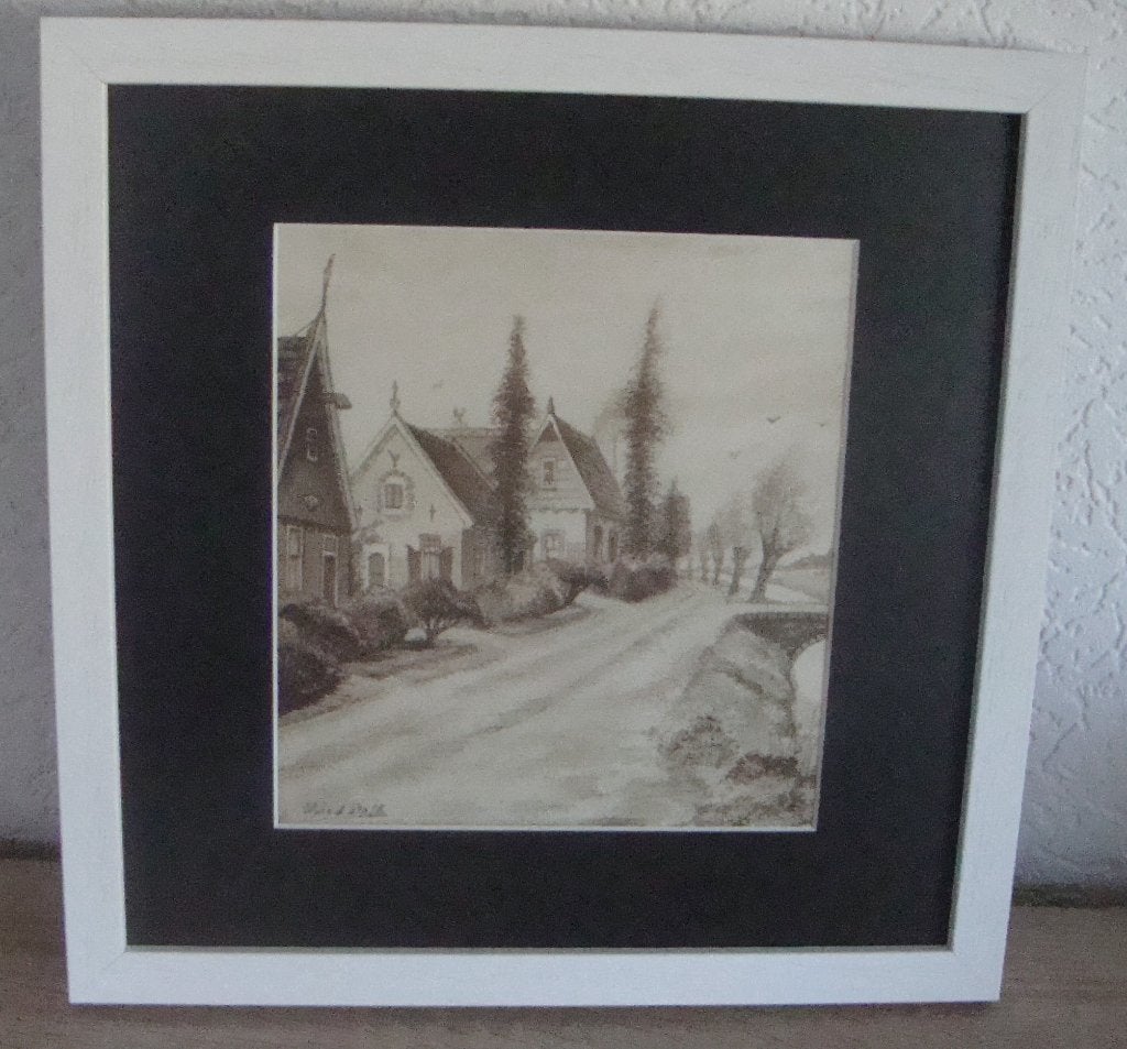 Willem van de Walle 1900 - 1944  nieuw ingelijst, Antiek en Kunst, Ophalen of Verzenden, Tekening, Ingelijst
