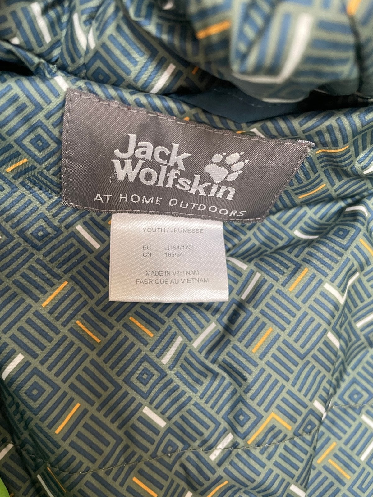 Jack Wolfskin Texapore Jas Maat L (164/170) Groen/Blauw, Ophalen of Verzenden, Zo goed als nieuw, Jongen of Meisje, Jas