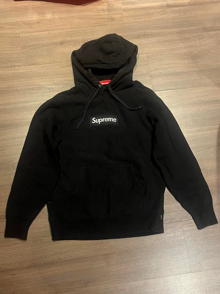Supreme Box Logo Hoodie Zwart - Maat s, Ophalen of Verzenden, Gedragen, Maat 46 (S) of kleiner, Zwart