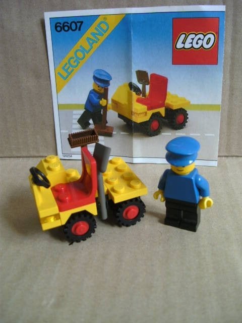 Lego set 6607 de straatveger met auto, met bouwbeschrijving, Ophalen of Verzenden, Gebruikt
