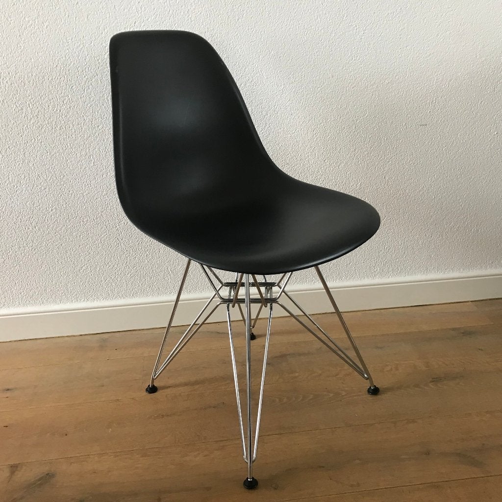 6  Vitra DSR Eames plastic chair design stoel zwart, Ophalen, Gebruikt, Zwart, Nvt