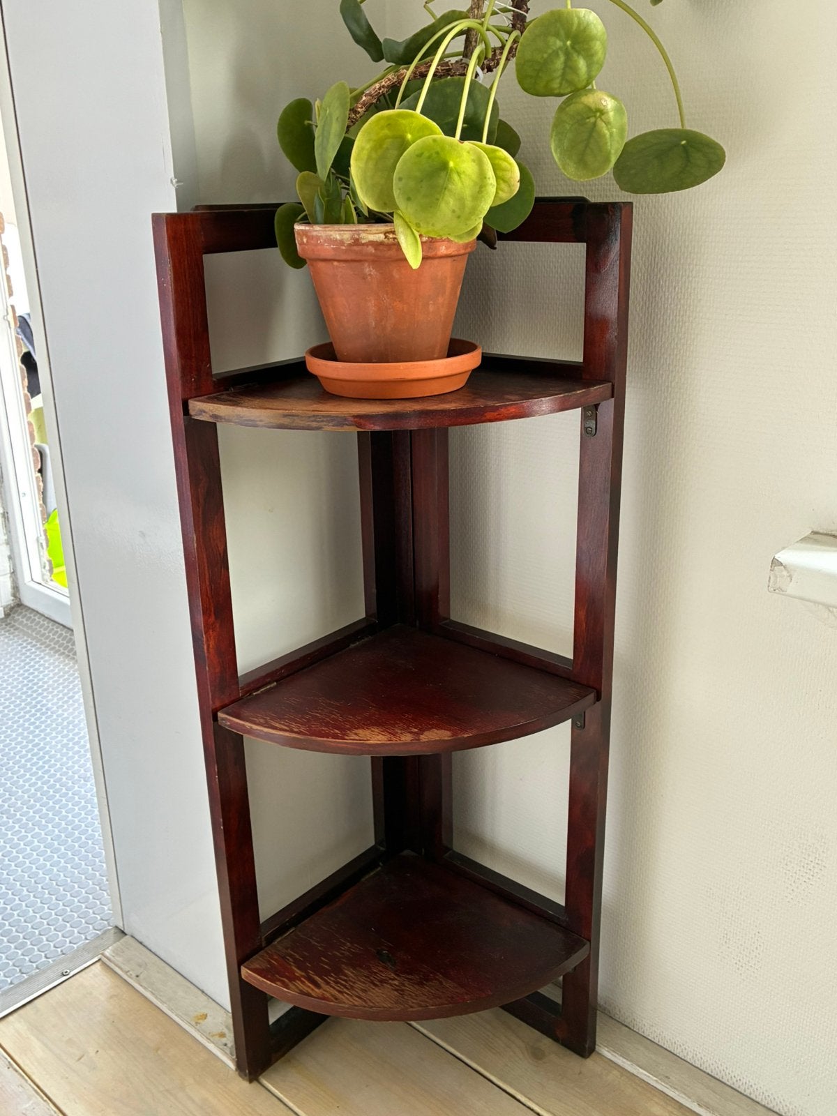 Corner Display Shelf – Solid Wood, Huis en Inrichting, Woonaccessoires | Etagères, Zo goed als nieuw, Ophalen