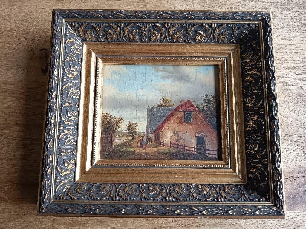 Prachtig Oud Hollands schilderij in mooie authentieke lijst, Antiek en Kunst, Ophalen of Verzenden