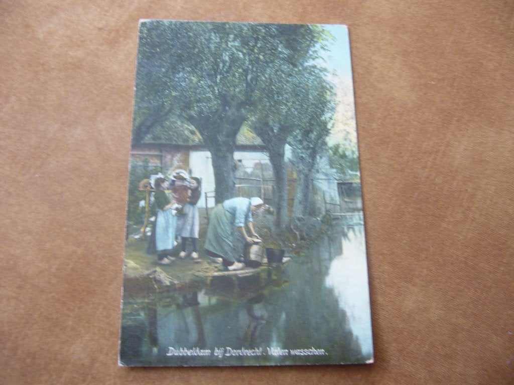 DUBBELDAM  BIJ DORDRECHT  =  VATEN WASSCHEN, Ophalen of Verzenden, Voor 1920, Ongelopen, Zuid-Holland