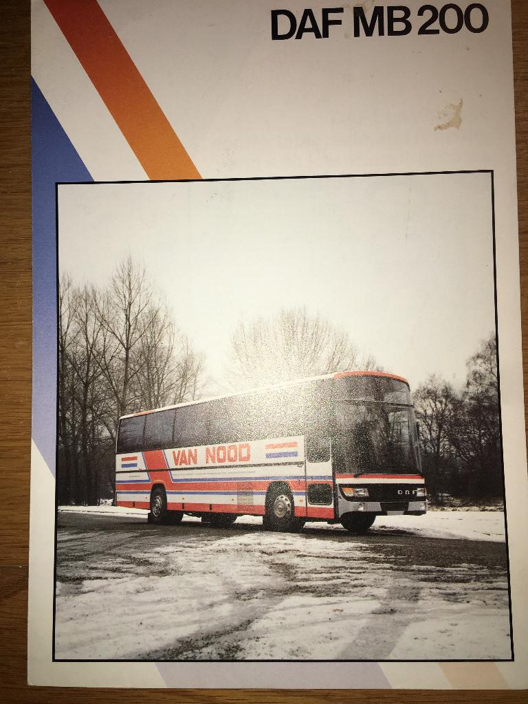 DAF Bus MB200 Berkhof Van Nood brochure folder, Ophalen of Verzenden, Zo goed als nieuw, Overige merken