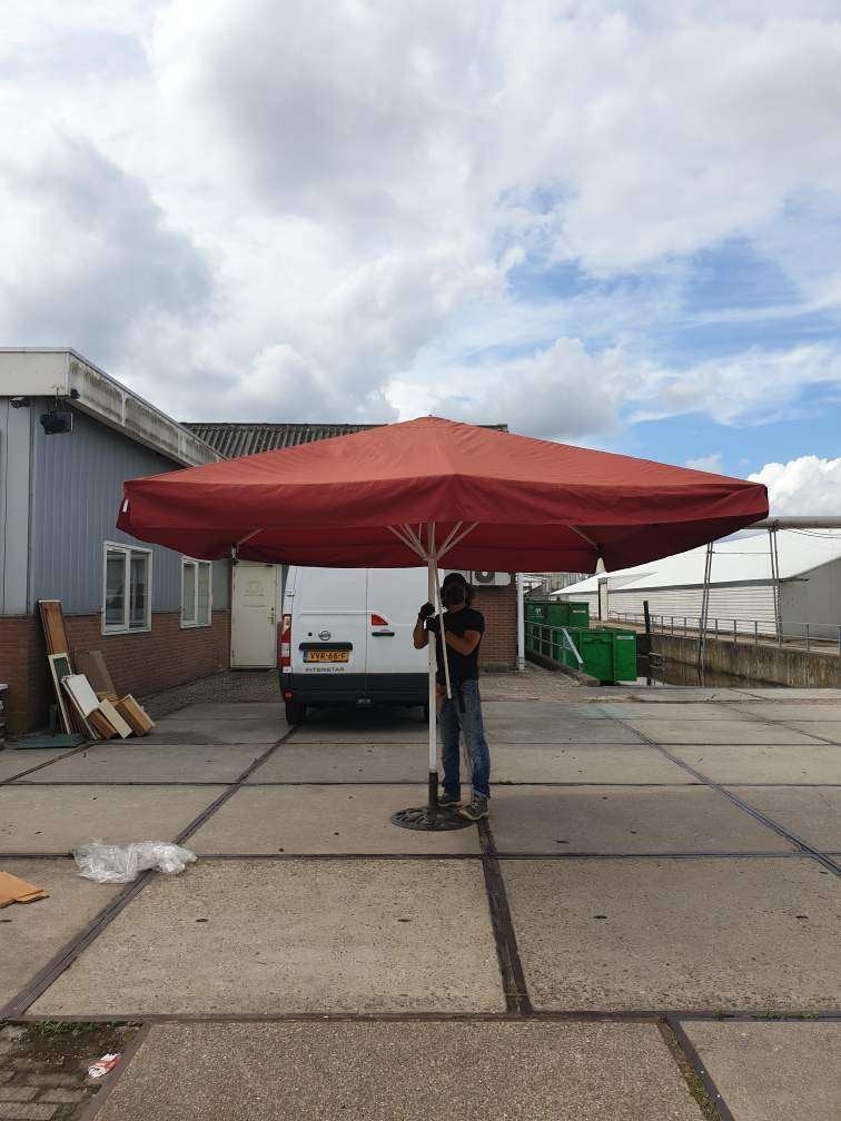 3x XXL Zonneparasol – 3,4 x 3,4 meter – Alleen als set, Tuin en Terras, Parasols, Ophalen, Gebruikt, 3 tot 4 meter, Stokparasol
