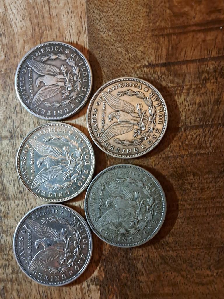 5 Morgan Dollars 1921 - Zilveren Amerikaanse Munten, Ophalen of Verzenden, Noord-Amerika, Setje, Zilver