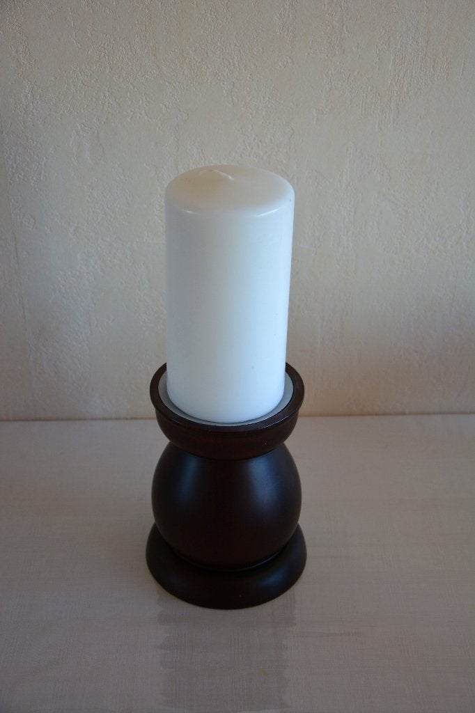 Dikke kaars standaard, 19 cm, Bruin, Overige merken, Ophalen of Verzenden