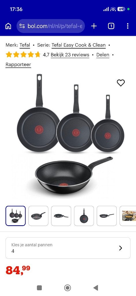 Nieuwe Pannenset van Tefal, Ophalen, Tefal, Pannenset, Rvs