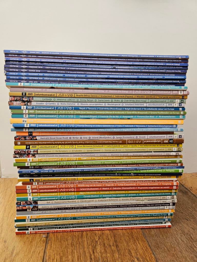50x Reismagazines: Columbus, Lonely Planet, National G., Ophalen, Gelezen, Overige typen