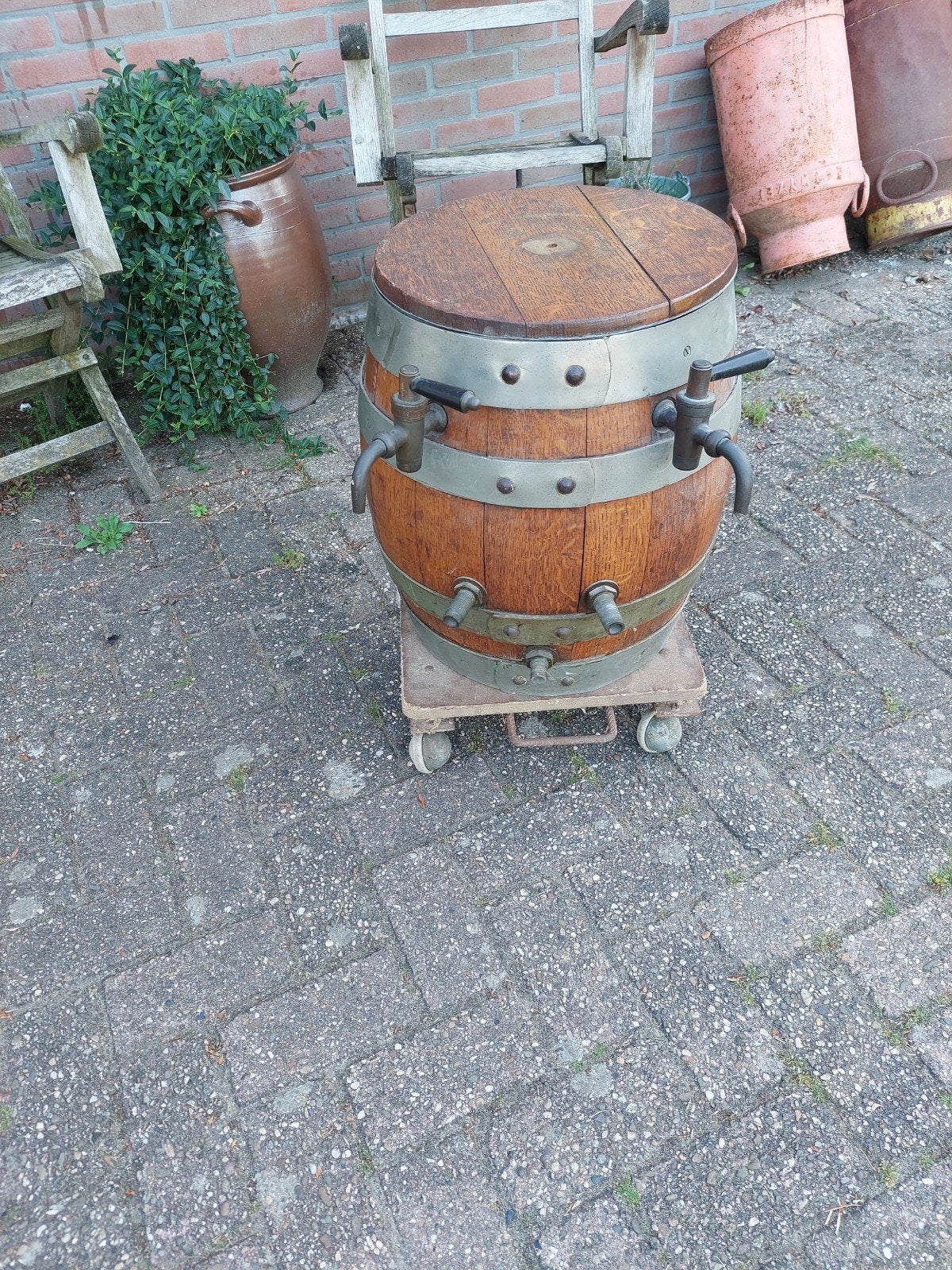 Antieke biertap Oranjeboom biervat, Ophalen, Gebruikt, Oranjeboom