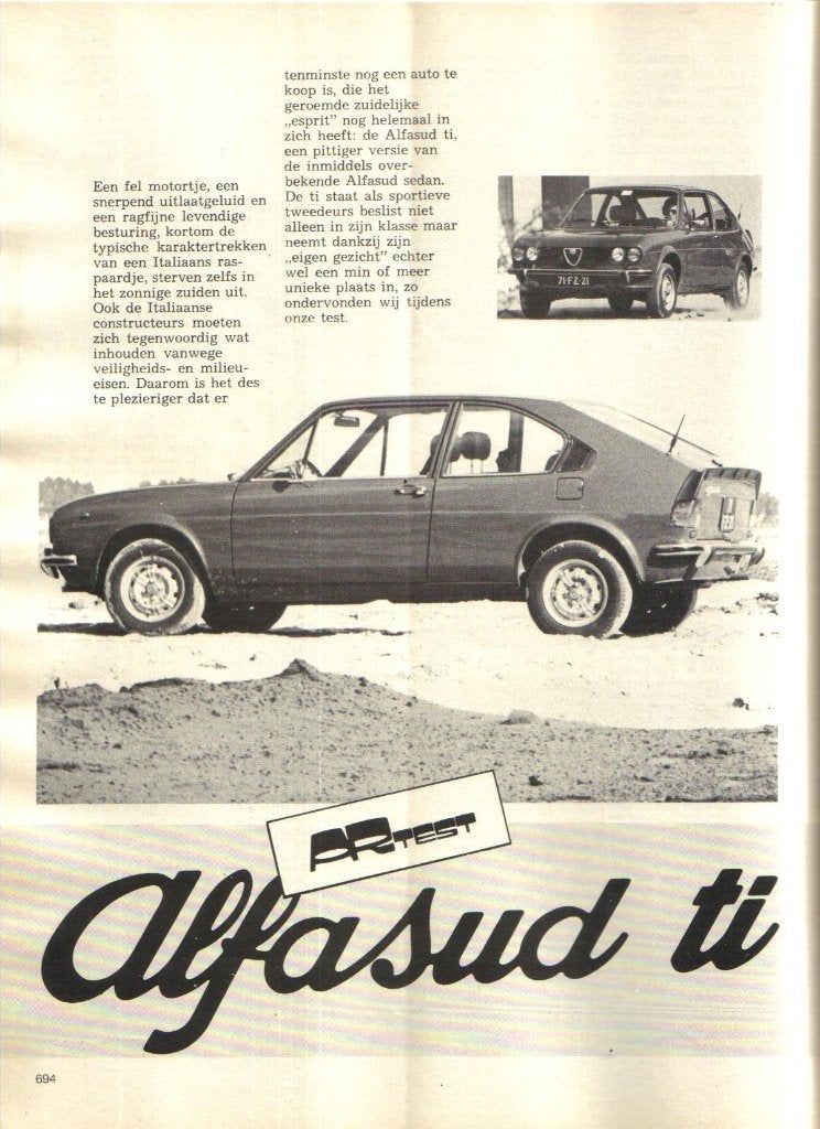 Autorevue test Alfasud TI 1975, Ophalen of Verzenden, Gelezen, Overige merken