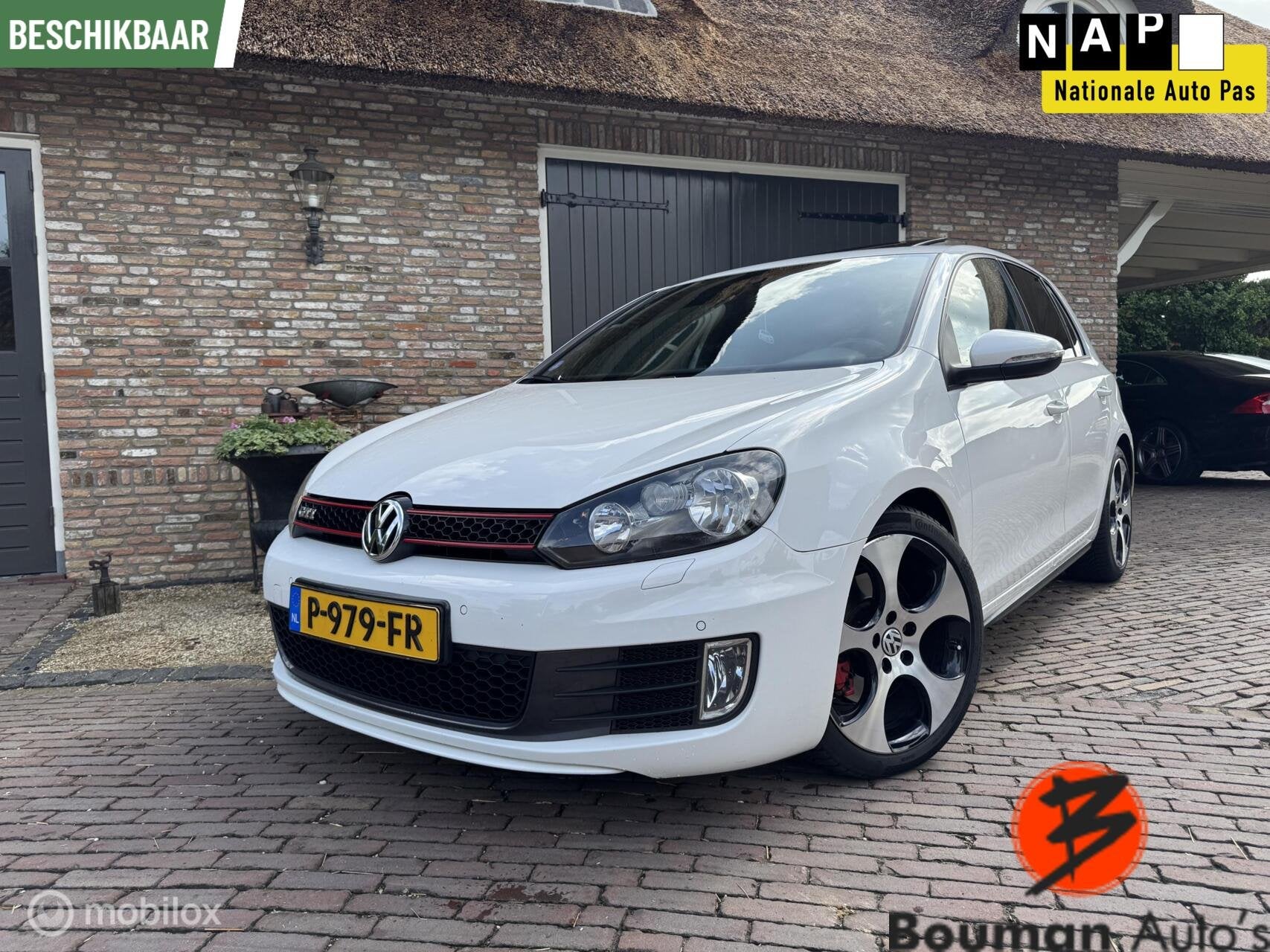 Volkswagen Golf 2.0 GTI DSG 5 Deurs dakraam, Auto's, Euro 5, Gebruikt, 4 cilinders, Wit