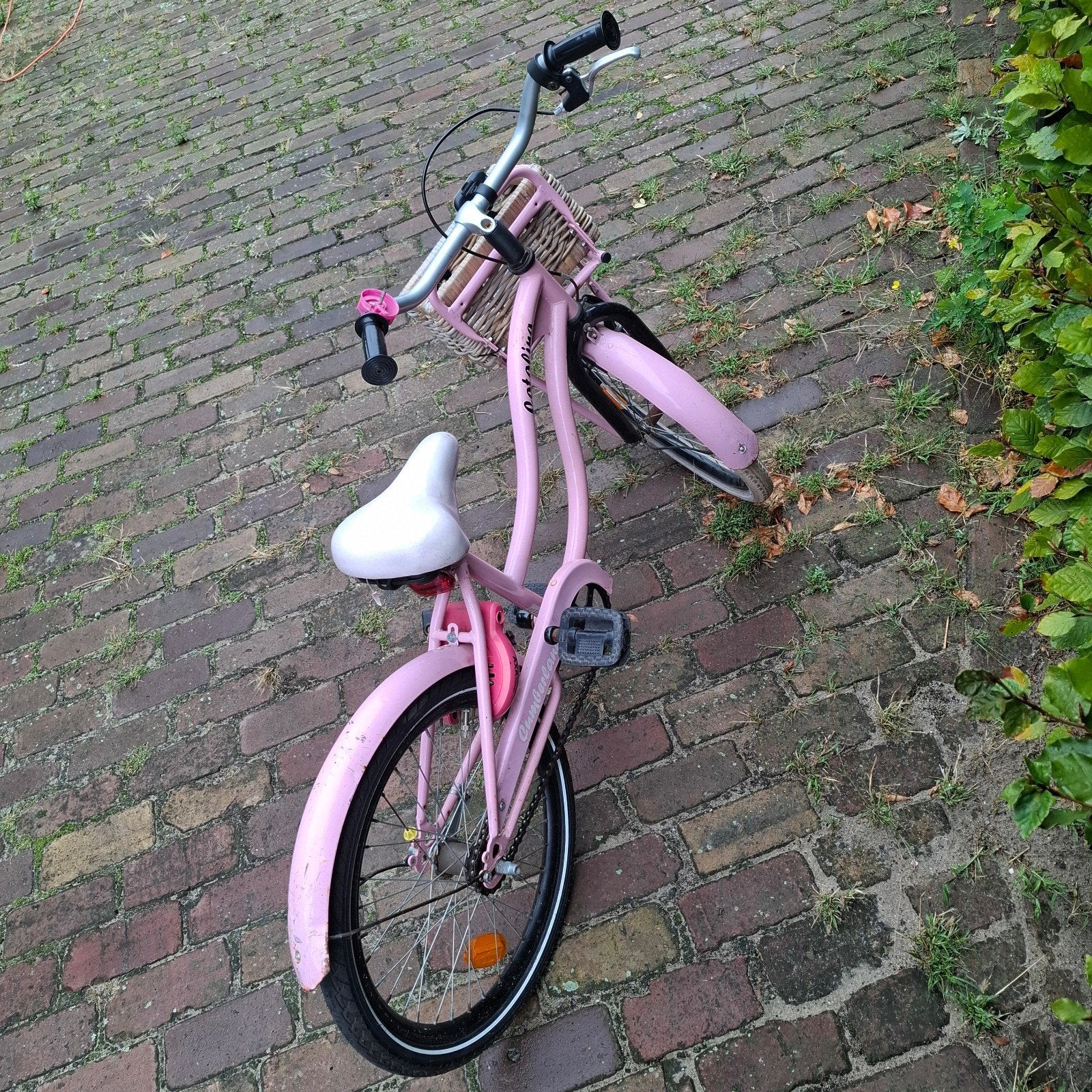 Roze kinderfiets met mandje - 20 inch, Fietsen en Brommers, Fietsen | Meisjes, Terugtraprem, Gebruikt, Onbekend, Ophalen of Verzenden