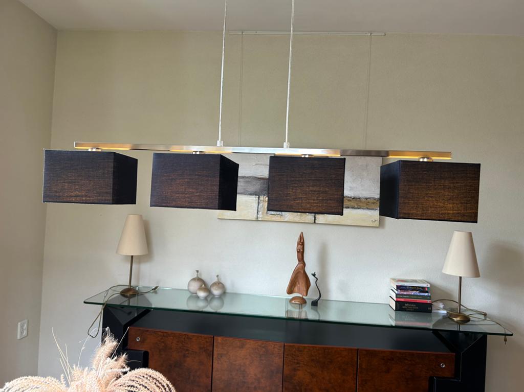 Mooie hanglamp met zwarte kapjes, Ophalen, Zo goed als nieuw, 25 tot 50 cm, Minder dan 150 cm