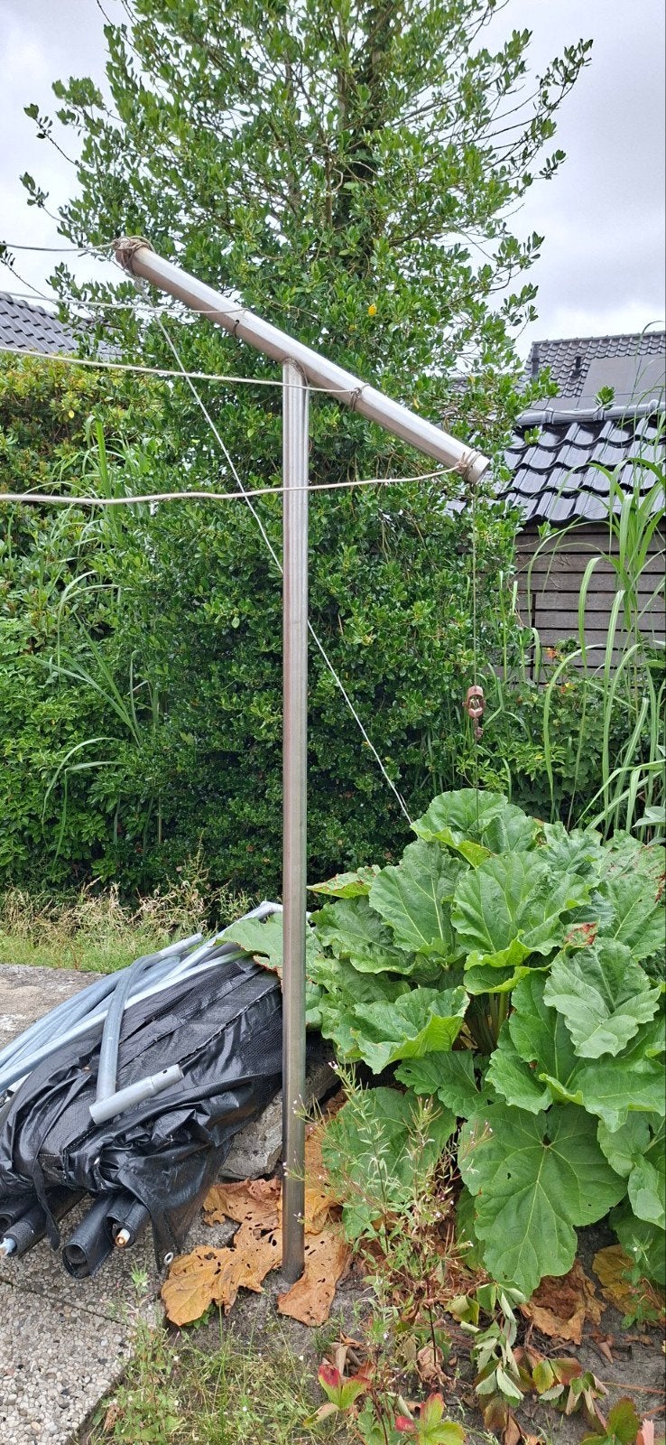 Roestvrijstalen waslijnpalen, Ophalen, Zo goed als nieuw, Wasrek