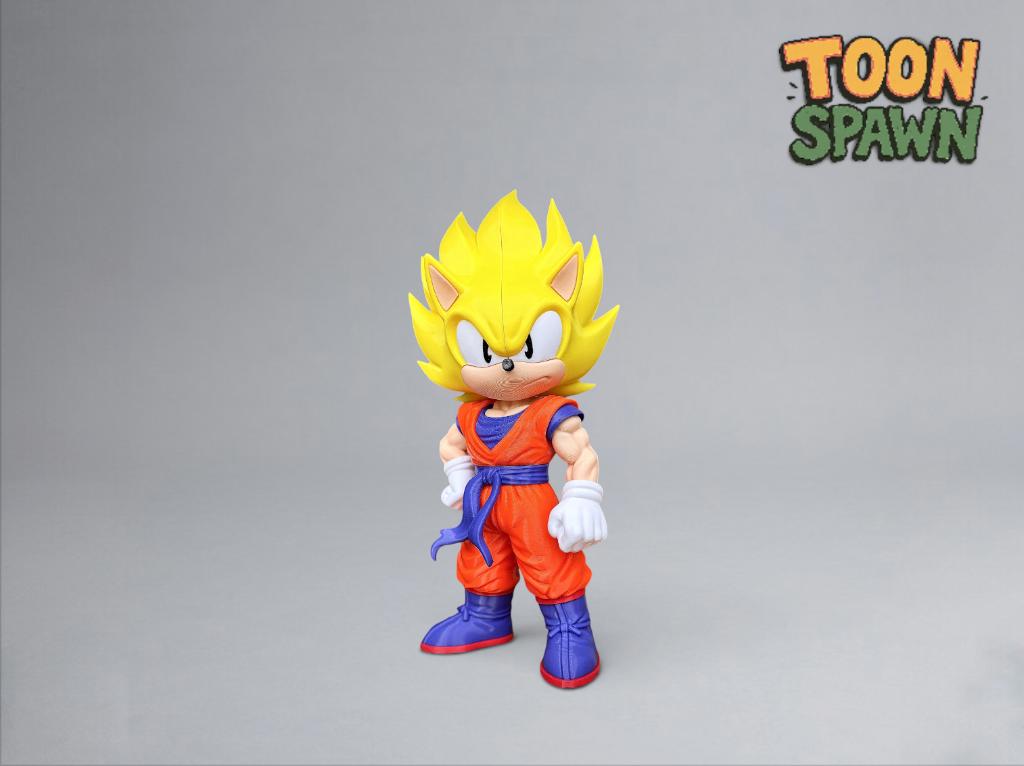 Sonic Goku Beeld 30cm – Unieke Mashup, Ophalen of Verzenden, Nieuw, Fantasy