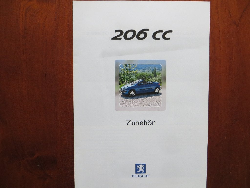 Peugeot 206 CC Zubehör (juli 2001) met bijlage: prijslijst, Ophalen of Verzenden, Nieuw, Peugeot