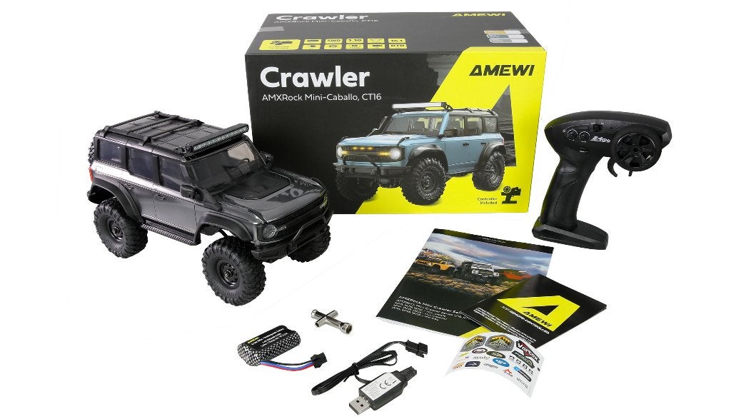 AMXRock Mini-Caballo Scale Crawler 4WD 1/16 RTR grey, Ophalen of Verzenden, Nieuw, Overige schalen, Auto offroad
