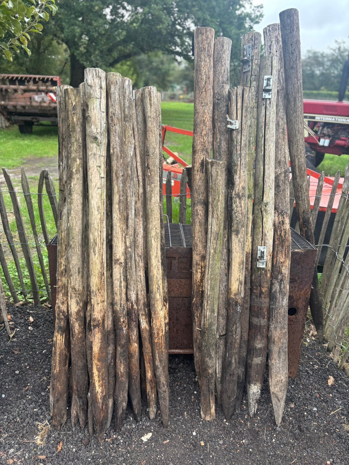 Kastanjehouten palen / weidepalen – 25 stuks diverse maten, Ophalen, Gebruikt, Minder dan 180 cm, Palen