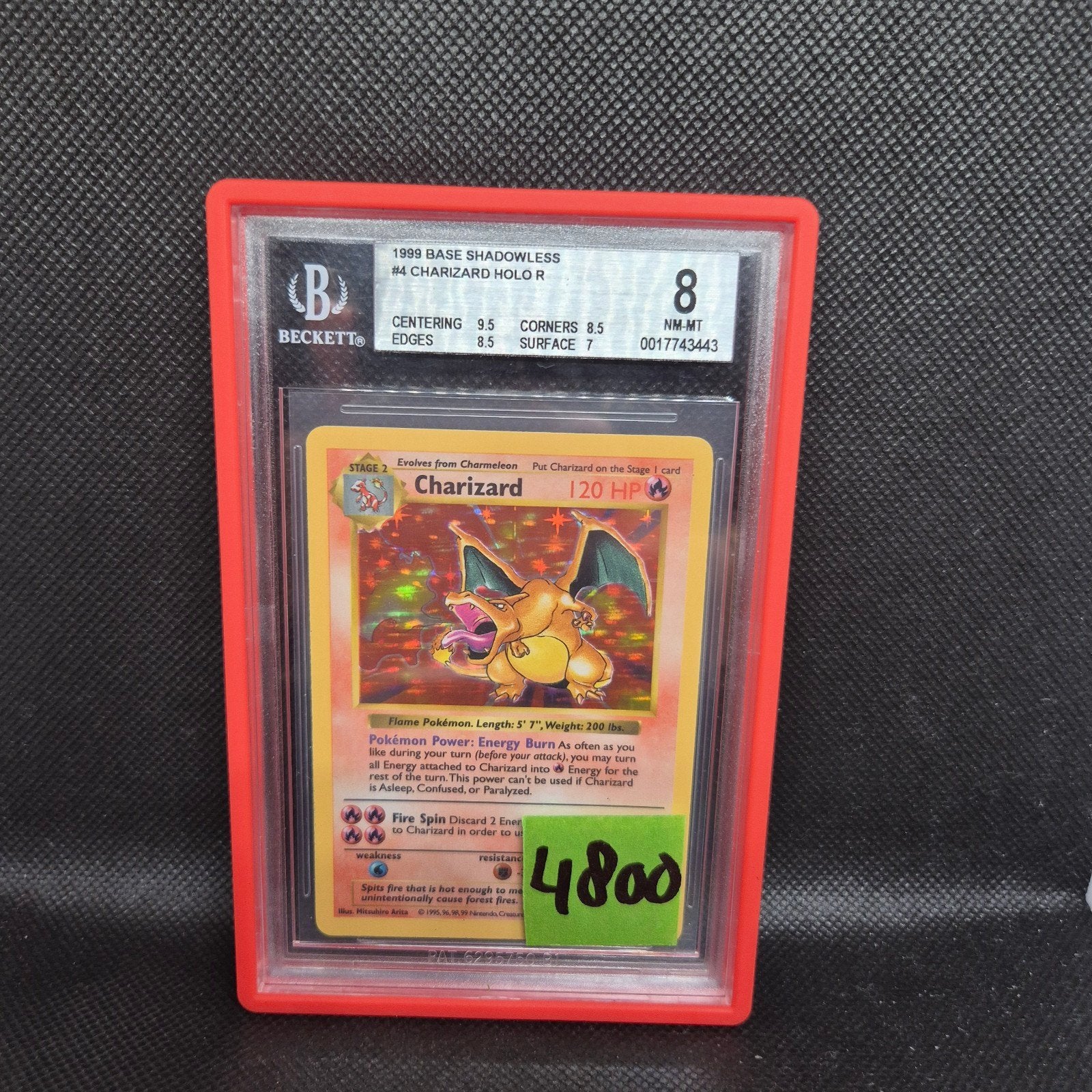 Charizard Holo Base Shadowless BGS 8, Ophalen of Verzenden